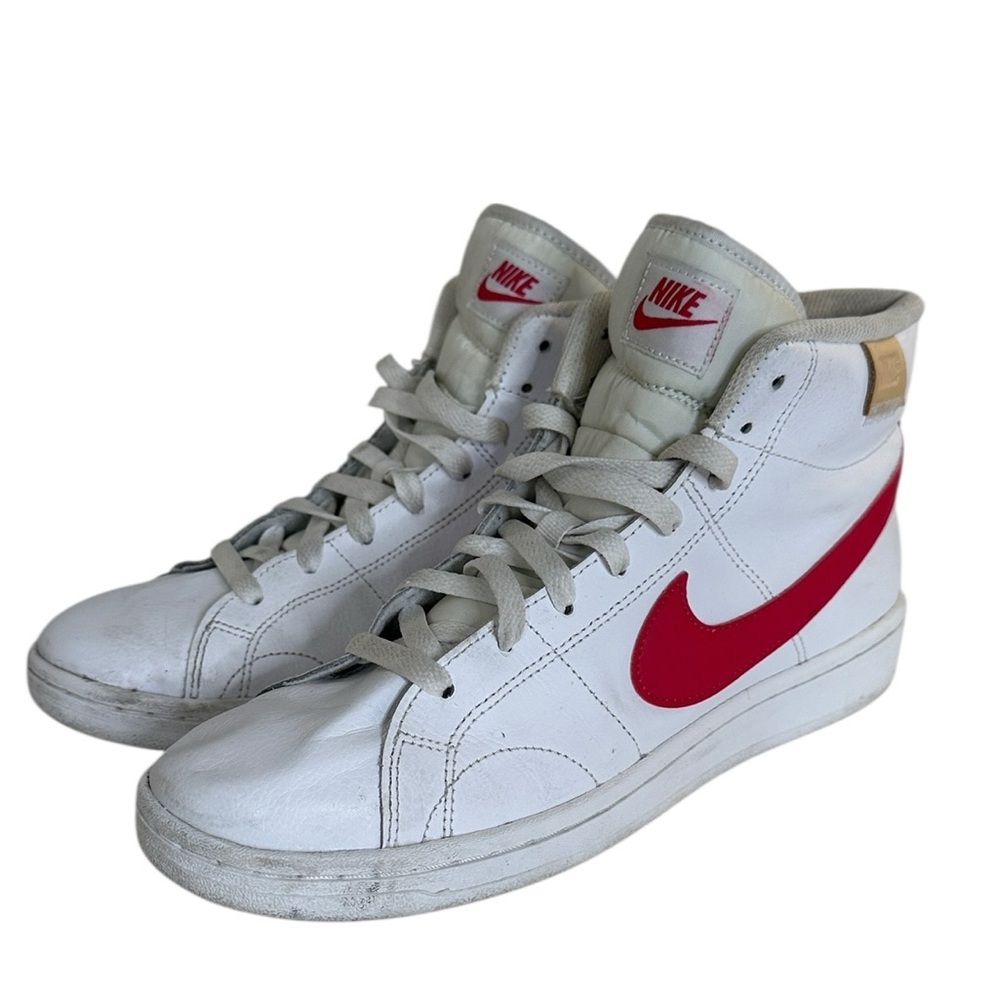 Nike Court Royale 2 Mid White & Rush Pink High Top Sneakers Women's Size 9.5